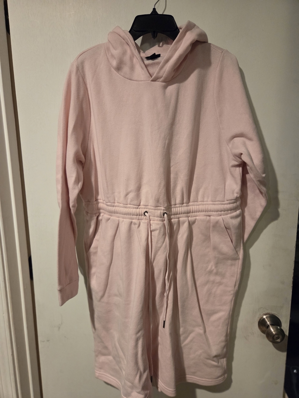 Torrid Light Pink Hooded Drawstring Sweatshirt Dress Size 1x